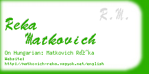 reka matkovich business card